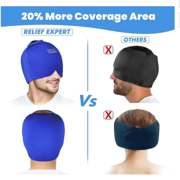 Migraine Ice Gel Cap Stress Tension Headache Relief - 360 Coverage New - Picture 4 of 6
